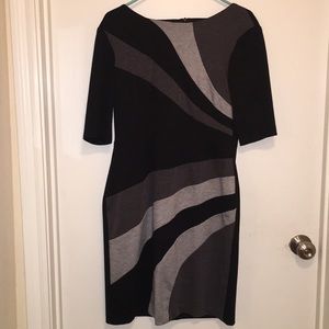 Black and Grey Fitted Dress.